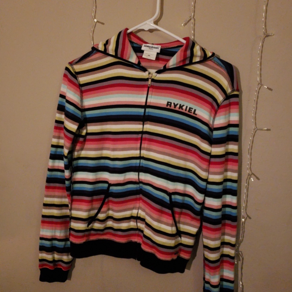 Sonya Rykiel colorful striped zip up hoodie